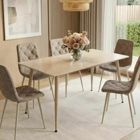 Table céramique style travertin 130 x 70 cm Evar (1/5)