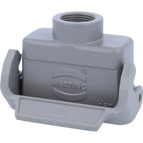 HARTING Han 10A Embase prolongatrice bas, 1xPG13,5 sortie de câble droite, avec 1 étrier longitudinal Presse-étoupe PG13,5 Plage de serrage 5,0 mm - 12,0 mm - 1 Stück (1/3)