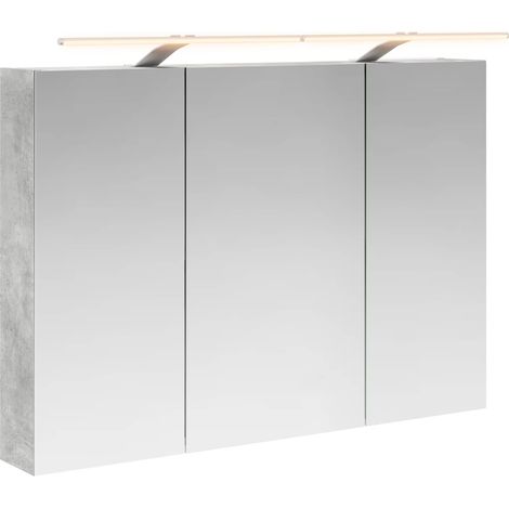 Maison Exclusive - Badezimmerspiegelschrank mit Tür Beton Grau 10