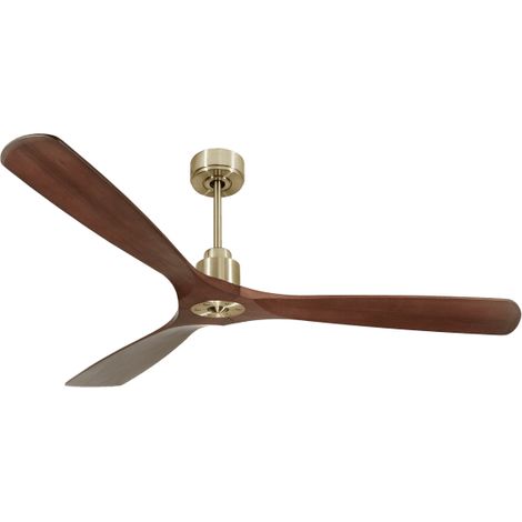 Tenerife Ring - Super destratificateur et ventilateur DC 166 cm Laiton pales bois rouge  sans Lumière 30 à 60 m²