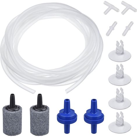 Pompe À Air Pour Aquarium - Tuyau En Caoutchouc Transparent 2 M - Pierre À Bulles - Robinet De Contrôle - Clapet Anti-Retour - Lot Complet 1 Pièce (1/5)