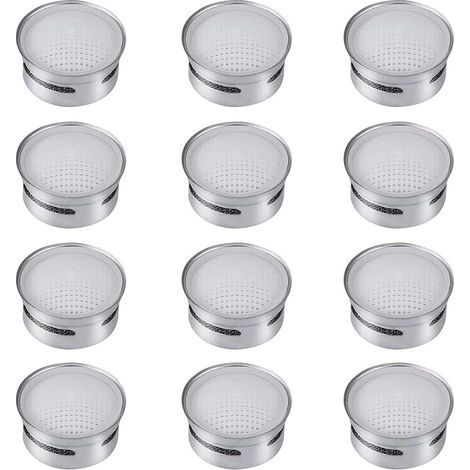 Mousseurs Robinet en Acier Inoxydable M22 M24 Aérateur d'Eau du Robinet Filtre à Robinet d'Économie d'Eau Accessoires de Pièces de Rechange pour Tête de Robinet de Cuisine Salle de Bain 12Pcs (1/5)