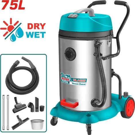 Bidone aspiratutto potente da 75L con motore da 2400W