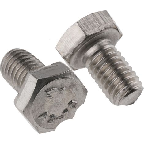 Vis à tête hexagonale, Acier Inoxydable A2 304 Brut, M6 x 10mm ( Prix pour Sachet de 100 )