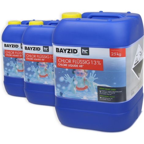 3x 25 kg BAYZID® Chlor 13% flüssig