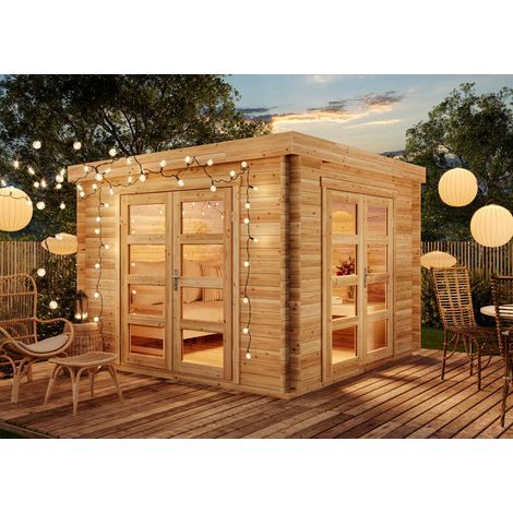 ECO Set - Abri de jardin Paloma Beach Naturel , 28 mm Épaisseur paroi 298 x cm