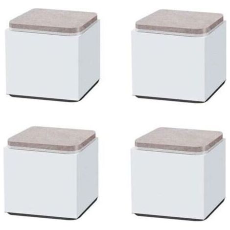 Möbelbeine aus Kohlenstoffstahl, verstärkte Schrankbeine, weiße quadratische Tischbeine für Couchtische, Schränke, Sofas, 60 x 52 mm, 4 Stück (1/5)