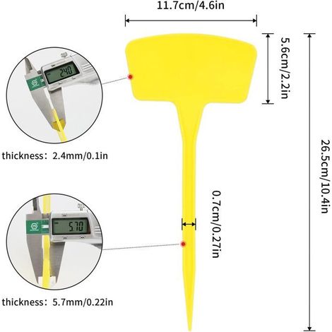 30 Pièces 26.5cm étiquettes pour plante,etiquette jardin exterieur,grand étiquettes plastique potager,etiquette semis-jaune