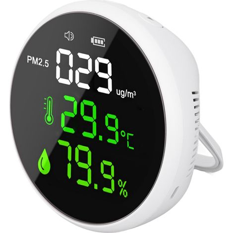 Moniteur de qualité de l'air intérieur PM2.5, capteur intelligent mini portable, testeur de température et d'humidité,de DEBUNS