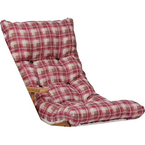 Cuscino per sdraio dondolo poltrona relax imbottito - stile scozzese Rosso New