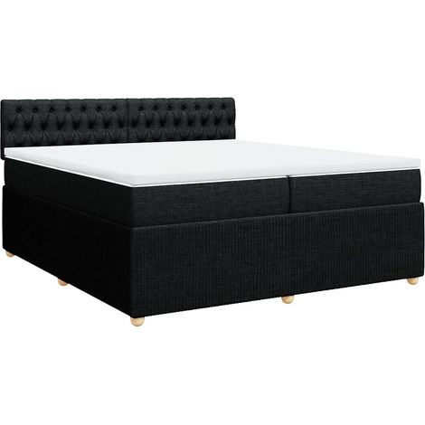 Maison Exclusive - Giroletto a Molle con Materasso Nero 200x200 cm in Tessuto