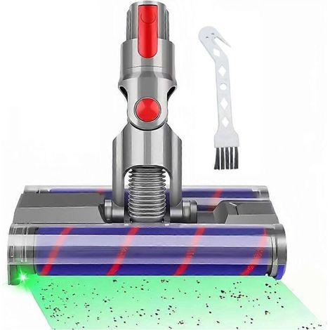Pièces détachées pour aspirateur V7 V8 V10 V11 V15 : tête de brosse rotative à double rouleau souple avec lumière LED pour sols durs (1/5)