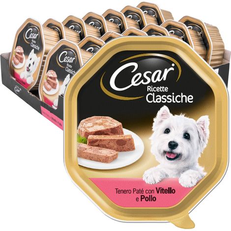 alimento umido per cani cesar "ricette classiche" con vitello e pollo 150 gr