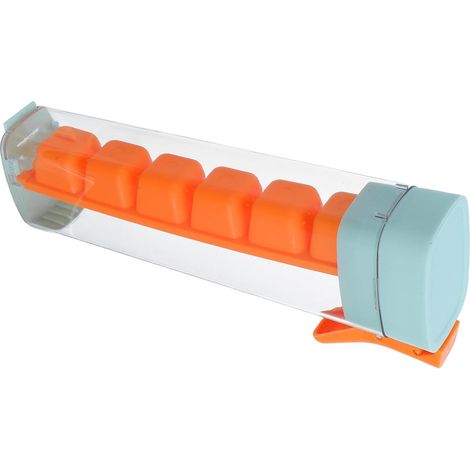 à Glaçons en Silicone Orange avec Couvercle, Empilable et Portable, (1/5)