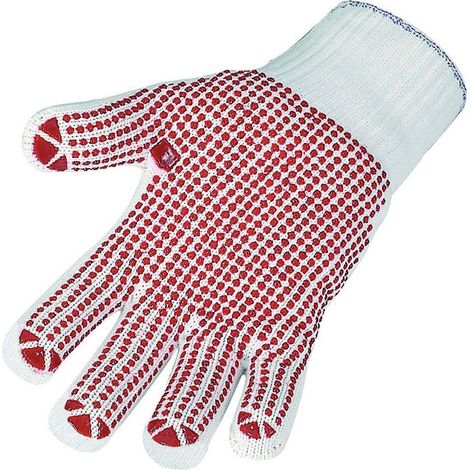 Guantes talla 9 rojo EN 388 PSA II algodón (interior) / poliamida (exterior) ASATEX (Por 12)