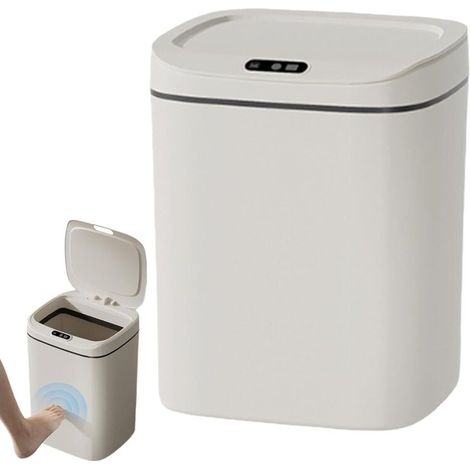 Poubelle intelligente - Capteur automatique, électrique, sans contact, grande capacité, avec couvercle pour salle de bain, chambre et bureau