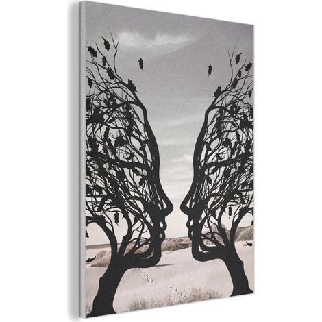 CUADRO ACÚSTICO Playa - Mar - Gente - Árbol - Arte moderno Cuadros de Pared 70x100 (1/5)