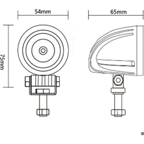 Phare LED Moto - - 2 pouces - 10W - 3600 lumens - 6500K - IP68 - Durée de vie 50 000 heures - Aluminium (1/4)