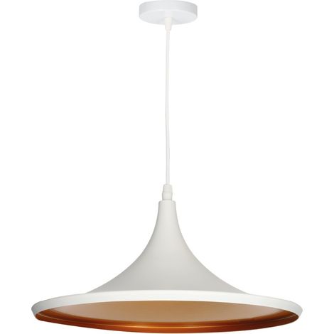 Lámpara de techo colgante serie "Bauchi" E27 (40W máximo 230V) IP20 Ø35cm color blanco y bronce (1/5)