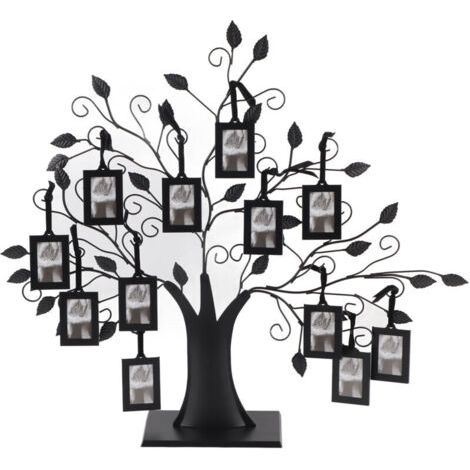 QORVA-Arbre d'affichage de cadre de Photos de famille à la mode avec des cadres de photos suspendus décor à la maison M (1/4)