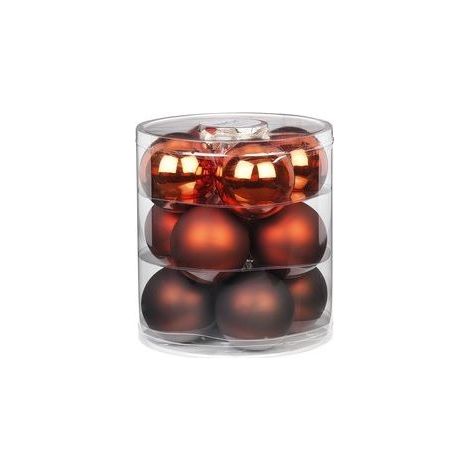 PALLE IN VETRO MARRONE D 8 CM CONFEZIONE 12 PEZZI