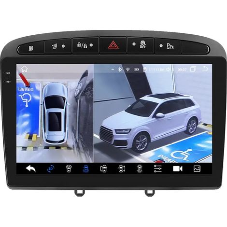 Lecteur multimédia de voiture, taille d'affichage, système de navigation, compatible avec Peugeot 408 308 308SW RCZ, QS8NPC 360camera-G (1/2)