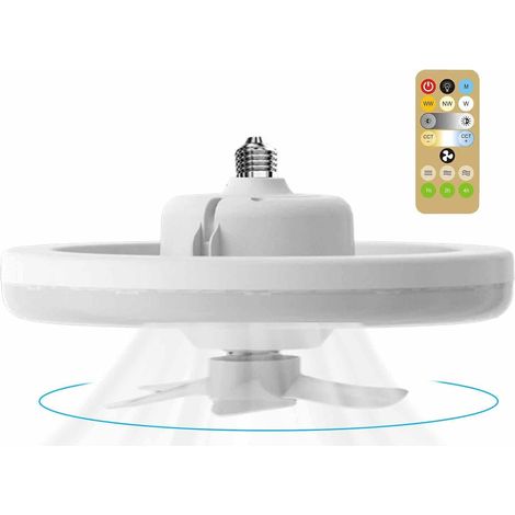 Ventilador de techo eléctrico Ventiladores de techo con luz y control remoto Lámpara de techo LED de 3 colores con ventilador de 3 velocidades Ventilador de techo oscilante con luz (30 W) (1/3)