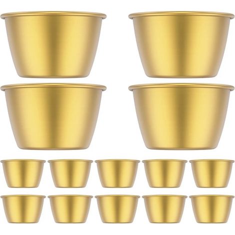 Set mit 12 Saucenschälchen aus Edelstahl, hitzebeständig, goldfarben, 45 ml Fassungsvermögen (1/5)