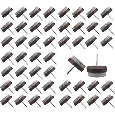 50 Pièces Patins en Feutre pour Meubles, Patin Chaise à Visser en Feutre, en Feutre à Clouer, Compatible pour Chaises, Tables et Autres Meubles en Bois, Anti Rayures et Antidérapants (1/5)