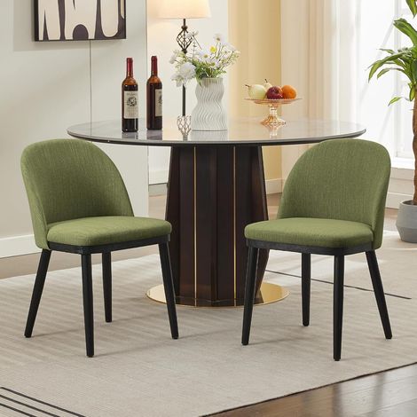 Lot de 2 Chaises de Salle à Manger Design Moderne - Assise Rembourrée et Pieds en Bois - Style Scandinave (1/5)