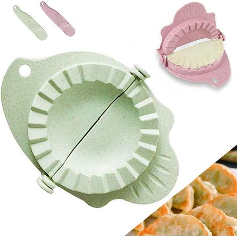 Lot de 2 moules à raviolis, presse manuelle en paille de blé, ustensile cuisine sans BPA, pour empanadas et pâtisserie maison (1/5)