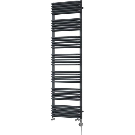 Crossmoor - Anthracite Dual Fuel Towel Rail H1800mm x W500mm Thermostatic (1/3)