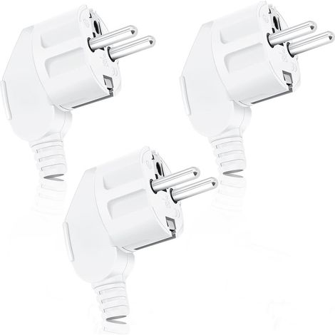 Fiche d'alimentation mâle 250 V 16 A avec contacts de protection, blanche. (1/5)