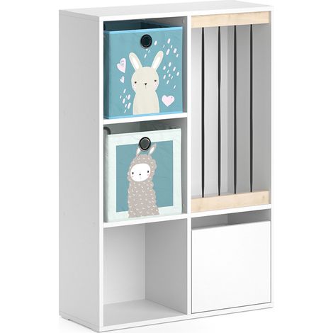 Kinderregal Luigi, Weiß, 72 x 107.8 cm mit 2 Faltboxen opt.6, Vicco