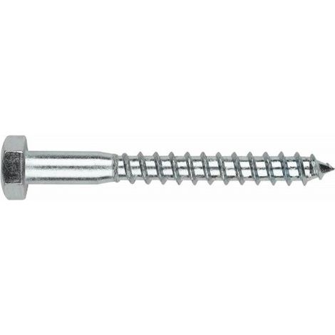 (6X100) TORNILLO CON ROSCA PARA MADERA Y AGLOMERADO Y CABEZA HEXAGONAL CINCADO(100U) - INDEX