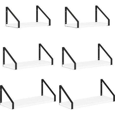Estanterías de pared 6 uds. Blanco 40 x 16 x 15,5 cm vidaXL (1/5)