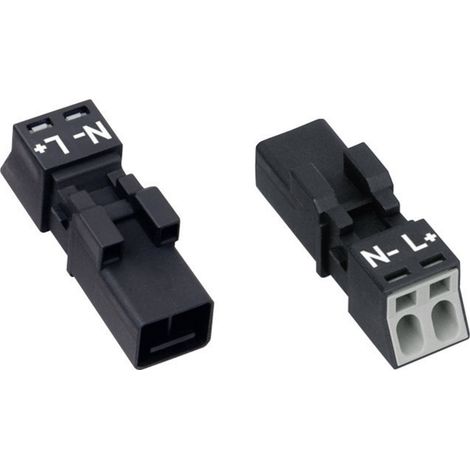 WAGO 890-212 Netz-Steckverbinder WINSTA MINI Stecker, gerade Gesamtpolzahl: 2 16 A Schwarz 1 St. (1/3)