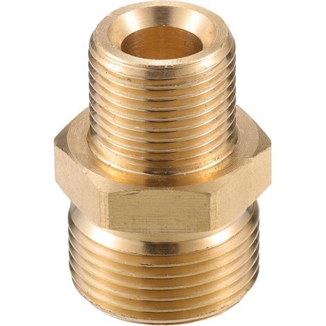 1 Connecteur pour nettoyeur haute pression, Laiton G3/8 vers M22x1.5, Adaptateur mâle 16mm, Pour réparation tuyau (1/5)