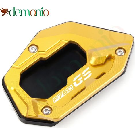 (F750GS Gold) Compatible avec BMW F750 GS F 750 GS f 750gs F750GS. Plaque de support en aluminium pour béquille latérale/pied élargi, extension de béquille latérale maxpower (1/4)