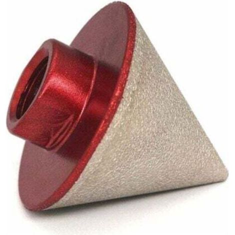 Fraise diamantée brasée pour aléser la pierre, la céramique, le carrelage et le verre Fraise à pointe conique de 48 mm de diamètre Filetage M14 (1/5)