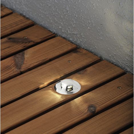 Konstsmide Mini LED ground spot Mini LED Extérieur 12V Système G4 Chrome Spot Encastrable au Sol Lot de 6 - Transformateur Inclus, IP44 (1/2)
