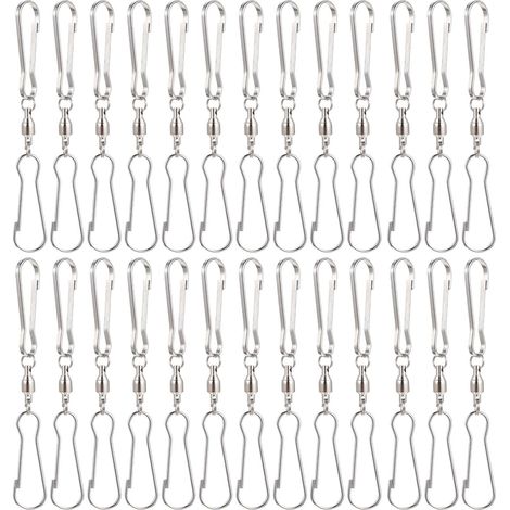 30 Stück drehbare Haken Clips glatt gedreht Doppelclip zum