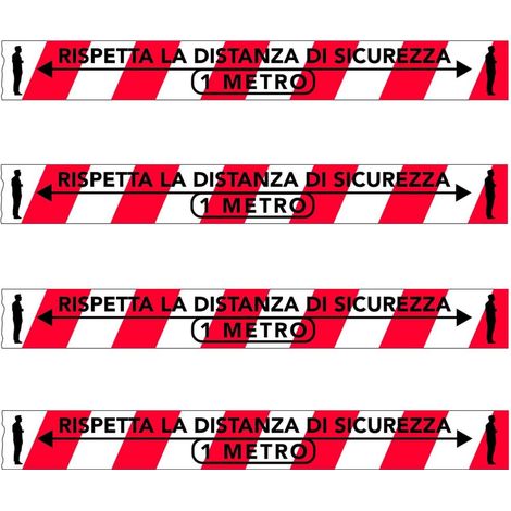 Nastro adesivo in PVC - Rispetta la distanza di sicurezza 50mm x 60M Packaging - 50mm x 66MT (6 rotoli)
