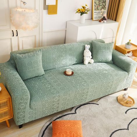 Housse de Canapé Extensible 5 Places 305-350 cm – Jacquard Doux, Protège-Canapé Résistant aux Griffures de Chat (1/5)