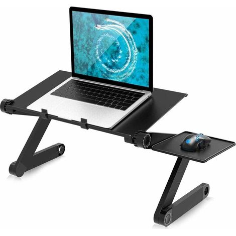 Foldable Overbed Table, Adjustable Table, Computer Sofa Tray Breakfast Bed Tablet Bed, Lapdesk 360° Tilt Stand for Laptop Book (1/5)