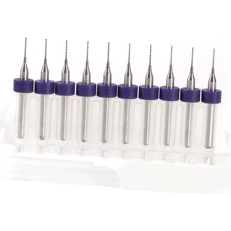 10pcs Micro Forets de Carte PCB Peu de Foret de Carbure Drill Bits Circuit Imprimé d'Impression 0.1mm à 1.4mm Outil de Perceuse(0.7mm) (1/5)