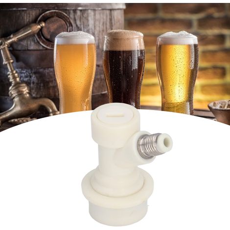 Connecteur en plastique blanc pour fûts de bière, distributeur, verrou à bille en plastique (1/5)