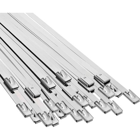 Atadura de Cables 25 uds. 4,6 x 300 mm Plateado vidaXL (1/5)