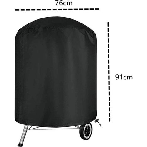 Housse de protection pour barbecue d'extérieur Weber 57 cm, housse de protection pour barbecue Weber 57 cm, housse de protection ronde en toile Oxford 210D imperméable pour barbecue d'extérieur (Φ76 × (1/5)