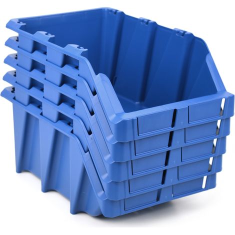 Pack 10 Gavetas Apilables y Encajables 30 x 20 x 13 cm Azul